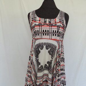 Jessica Simpson Sz 6 Fit and Flare Dress Pale Pink White Black Cut Out Back